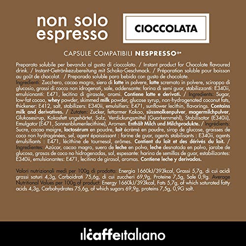 FRHOME - 50 Cápsulas compatibles Nespresso - Chocolate - Il Caffè italiano