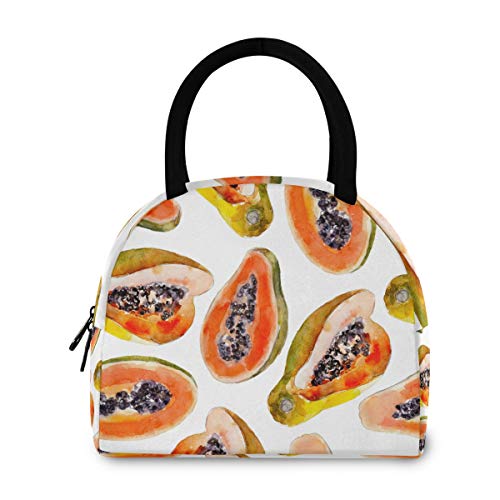 Fruit Papaya - Bolsa térmica portátil para el almuerzo, para mujeres, hombres, niños, niñas, reutilizable, para la escuela, picnic, oficina