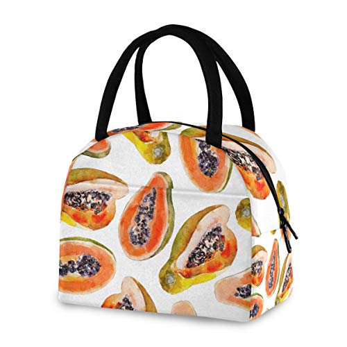 Fruit Papaya - Bolsa térmica portátil para el almuerzo, para mujeres, hombres, niños, niñas, reutilizable, para la escuela, picnic, oficina