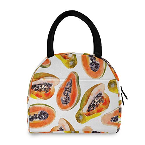 Fruit Papaya - Bolsa térmica portátil para el almuerzo, para mujeres, hombres, niños, niñas, reutilizable, para la escuela, picnic, oficina