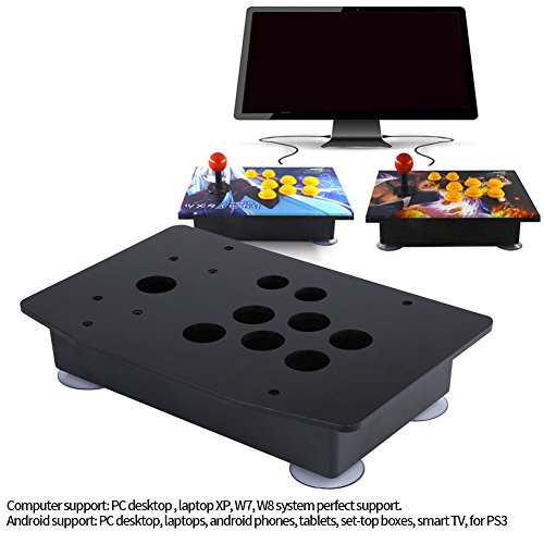 FTVOGUE Reemplazo de Kits de Bricolaje de Paneles Y Estuches de AcríLico Negro para Juego de Arcade con Tornillos Y Ventosas