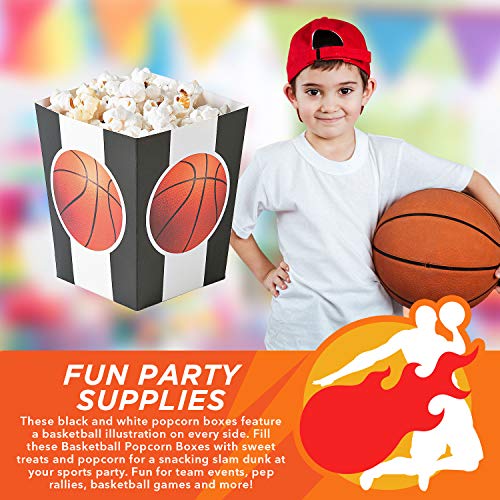 Fun Express Cajas de Palomitas de Baloncesto | Servidores de refrigerios | 24 Cuenta | Ideal para Fiestas Infantiles, cumpleaños, Fiestas de Pijamas, Baby Shower