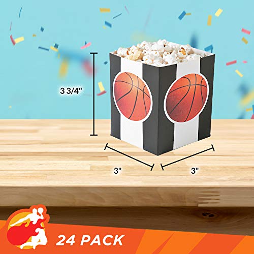 Fun Express Cajas de Palomitas de Baloncesto | Servidores de refrigerios | 24 Cuenta | Ideal para Fiestas Infantiles, cumpleaños, Fiestas de Pijamas, Baby Shower