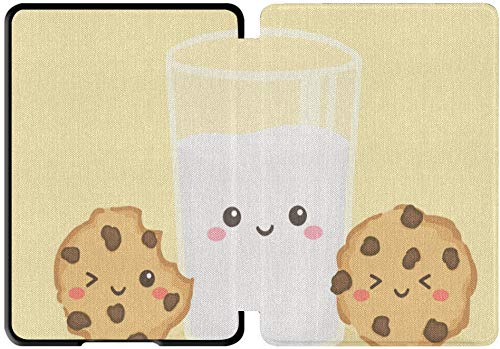 Funda de Tela Kindle Paperwhite Resistente al Agua (10a generación, versión 2018), Linda Caja de Tableta Choco Chips de Galletas de Vidrio de Leche