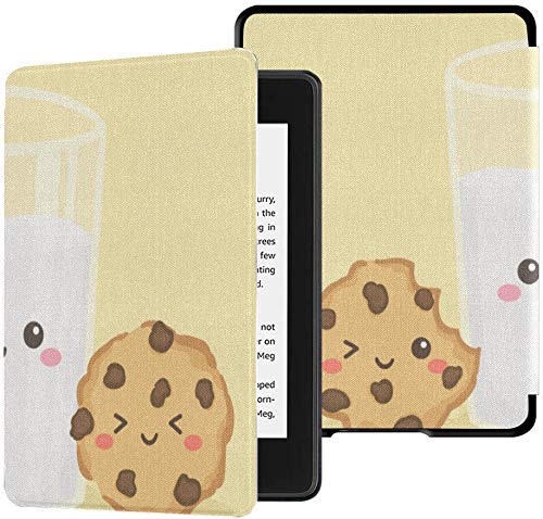 Funda de Tela Kindle Paperwhite Resistente al Agua (10a generación, versión 2018), Linda Caja de Tableta Choco Chips de Galletas de Vidrio de Leche