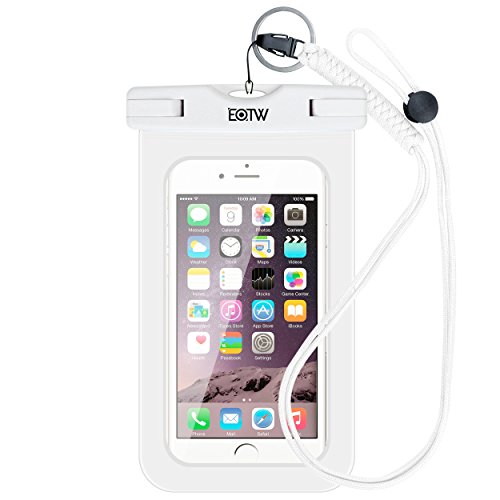 Funda Impermeable ,EOTW Funda Bolsa Sumergible Universal Para Natación,Buceo,Canoa,Surf, kayak,pesca,piscina,a la playa y piscina ,O bajo inclemencias de tiempo adversas. para iPhone 6/6s plus,Samsung s6 / s6 edge / s5 / s4, (TPU-Blanco)