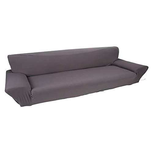 Fundas de sofá de 4 plazas 7 Colores sólidos Funda de Estiramiento Completo Tela elástica Soft Couch Cover Sofa Protector Muebles de casa (Color : Gris)