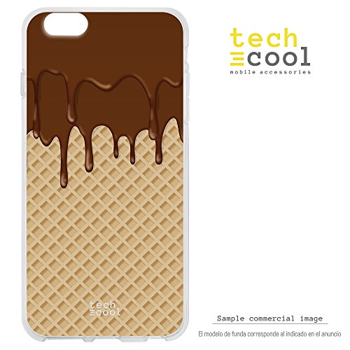 Funnytech® Funda Silicona para iPhone 7 Plus [Carcasa Flexible Resistencia y Definición Ultra Slim] Diseño Helado de Chocolate Vers.1