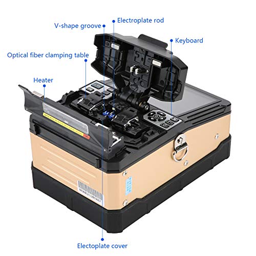 Fusionadora de Fibra Optica,100-240V Soldadora de fibra óptica FS-60C que empalma la fibra óptica de la fusión de la máquina para SM, MM, NZ-DS, y tipos de fibra óptica autodefinidos(eu)