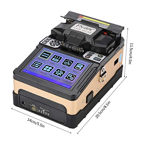 Fusionadora de Fibra Optica,100-240V Soldadora de fibra óptica FS-60C que empalma la fibra óptica de la fusión de la máquina para SM, MM, NZ-DS, y tipos de fibra óptica autodefinidos(eu)