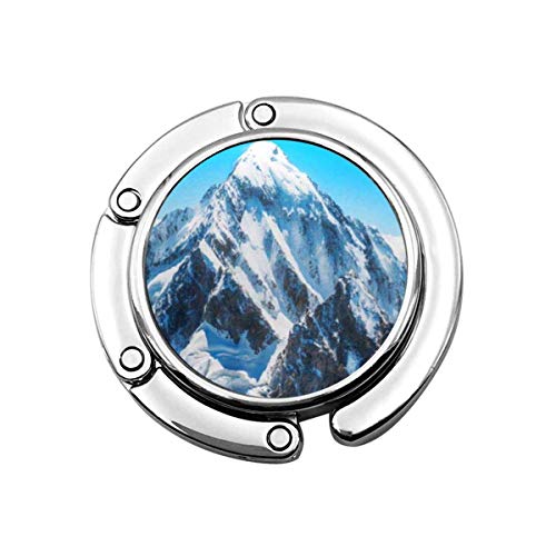Gancho plegable para bolso de mano, azul Mount Mountain Peak Everest National Park Nepal Range Snow Himalaya