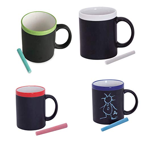 GÁRGOLA Lote de 18 Tazas Pizarra Tazas 4 colores disponibles originales para Colorear con tizas Tazas Infantiles para Colorear con tizas. Regalos para Niños y niñas Cumpleaños y Detalles de Comuniones