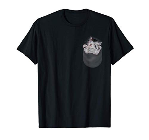 Gatito blanca en el bolsillo Camiseta