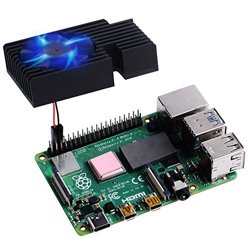 GeeekPi Kit de enfriamiento de Raspberry Pi, disipador de Calor de Aluminio con Ventilador de enfriamiento para Raspberry Pi 4B & 3 B +