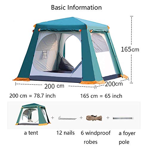 Generic Brands 2m Pop-up Beach Shelter Carpas Portátiles para 2-3 Personas, Carpa instantánea automática Impermeable Antideslumbrante Tienda de campaña Jardín Canopy Cabaña Familiar