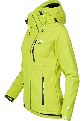 Geographical Norway Touna B - Chaqueta de tejido softshell con capucha para mujer Verde limón. L