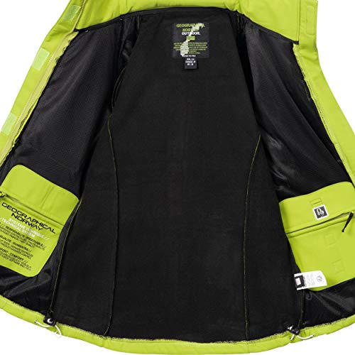 Geographical Norway Touna B - Chaqueta de tejido softshell con capucha para mujer Verde limón. L