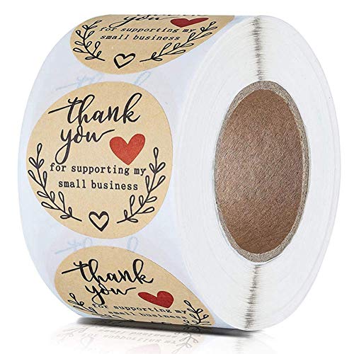 gerFogoo 500 Etiquetas, 1.5" Thank You Para Soporte Mi Pequeño Negocios Pegatinas, Classy Retro Adhesivo Para Bolsas, Cajas, Tela, Ideal Para Artesanos & Online Rebajas