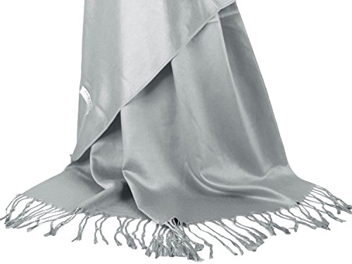 GFM Marca Superficie lisa y lisa, pañuelo satinado estilo pashmina (L9-160-43-Ch)