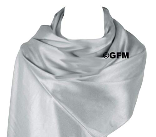 GFM Marca Superficie lisa y lisa, pañuelo satinado estilo pashmina (L9-160-43-Ch)