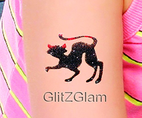 GlitZGlam Kit de Tatuajes de Purpurina para Halloween - ¡Hipoalergénicos y testeados dermatológicamente!