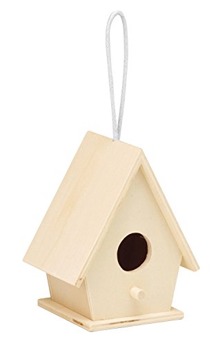 GLOREX 6 2003 332 – Pájaro Casita de Madera de álamo, Madera, Naturaleza, 10 x 7,5 x 12,5 cm