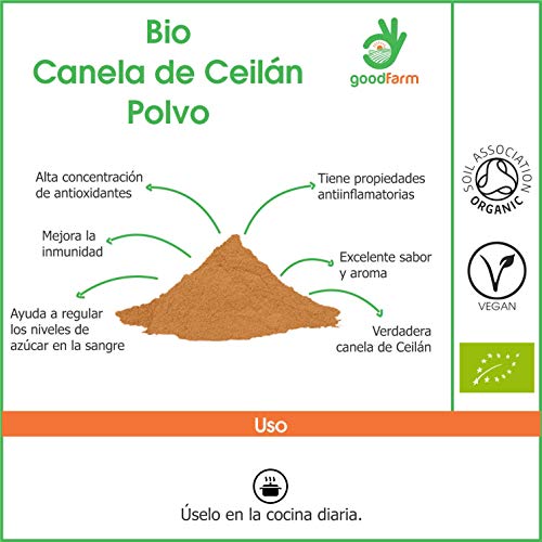 GoodFarm - Canela de Ceilán ecológica en polvo, 500 g