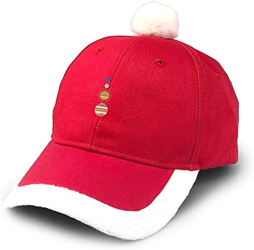 Gorra de béisbol de Santa con Felpa Minimal Solar System Christmas Caps Rojo