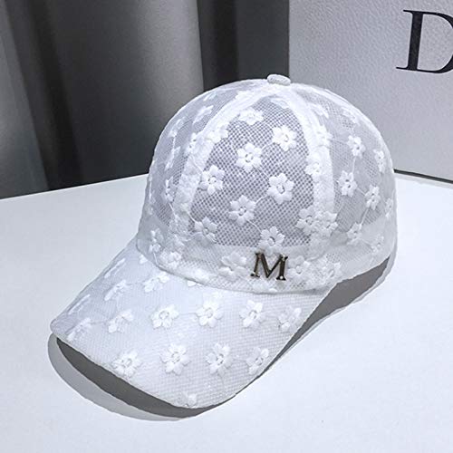 Gorra de Flores de Encaje de Todo fósforo de Verano, sección Delgada, Gorra de Malla Transpirable, Gorra de béisbol con Parasol