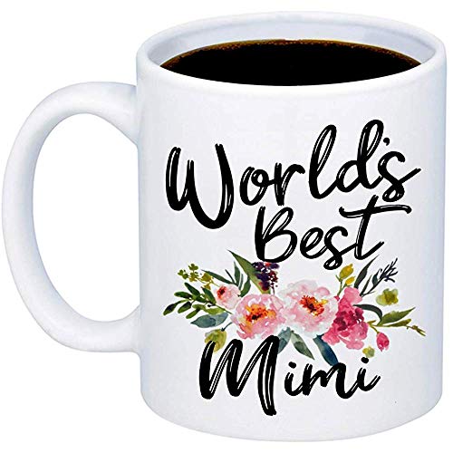 Grandma Worlds Gift La mejor taza de café de Mimi Taza linda de 11 oz para su meme de su nieto para su jubilación de cumpleaños Día de la madre Regalos de Mimi