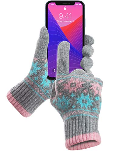 GreatShield Cozy Guantes de Pantalla táctil (pequeño/Mediano, Gris/Rosa/Azul)