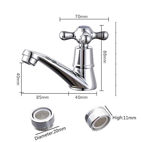 Grifos para Fregadero Solo Grifo Frío Grifo, Grifo Lavabo Cascada Con Mango Único Boquilla Agua Fría, Para Cuarto Baño Cocina O Cuarto Baño, Con Filtro Agua