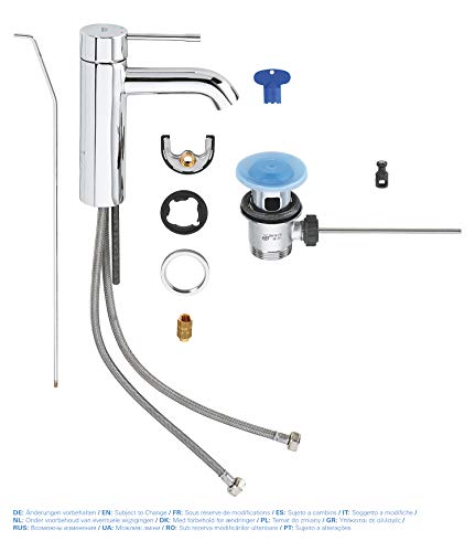 Grohe 23 589 001 23589001-Essence Grifo Lavabo, talla S, Cromo, S