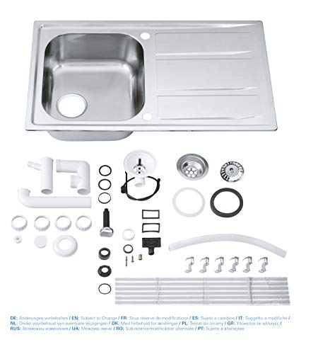 GROHE 31566SD0 - K400 Fregadero de acero inoxidable con escurridor