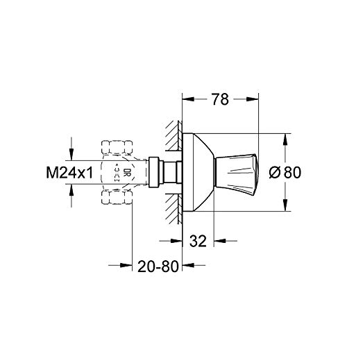 Grohe Costa L - Parte exterior llave de paso, color cromo (Ref.19808001)