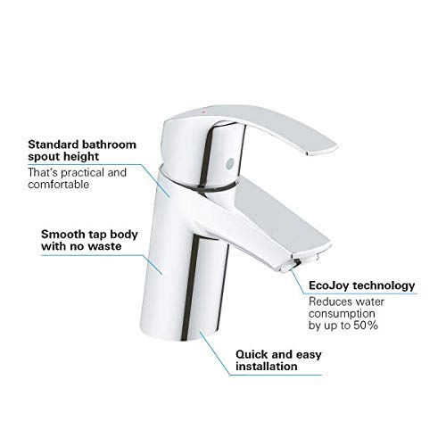 Grohe Eurosmart - Grifo de lavabo, Cuerpo liso, tamaño S (Ref. 32467002)