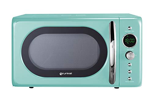 Grunkel - MW-DG V - Microondas Digital de 20l de Capacidad con diseño Vintage y 6 Niveles de Potencia. Función cocción rápida y Temporizador hasta 60 min - 700W - Verde