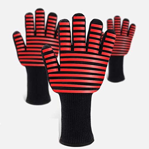 Guantes Guantes ultrafinos cálidos Guantes táctile Guantes aislantes de Alta Temperatura Guantes ignífugos Antideslizantes Barbacoa Horno de microondas para Hornear Engrosamiento Guantes industriales