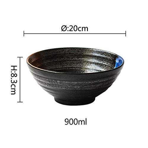 Gweat 7.5 Pulgadas Estilo Japonés Creativo Vintage Cerámica Ensalada Bowl Personalidad Ramen Profunda Sopa Bowl