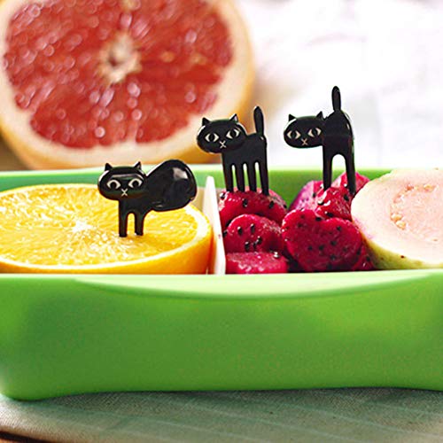 Gwolf Juego de tenedor de fruta de dibujos animados para niños Creativo de plástico Bento Decoración Palillo de dientes Reutilizable Cute Mini Picks Fruit Fork