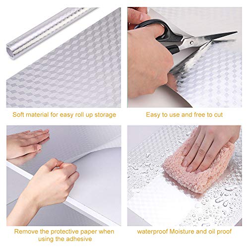 Gwolf Pegatinas de papel de aluminio cocina, Etiqueta autoadhesiva de pared de papel de aluminio a prueba de aceite a prueba de aceite, etiqueta de la estufa de cocina para el hogar, 40x100cm