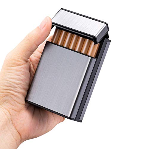 GXYAWPJ 3 Paquetes De Estuche Para Cigarrillos Porta Cigarrillos De Aluminio Para Cigarrillos Lata De Metal Bolsillo De Aluminio Para Cigarrillos Caja De Tabaco Para Cigarros （(Size:9.2CMX6.1CMX2.7CM)