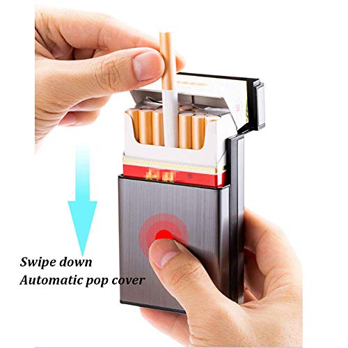 GXYAWPJ 3 Paquetes De Estuche Para Cigarrillos Porta Cigarrillos De Aluminio Para Cigarrillos Lata De Metal Bolsillo De Aluminio Para Cigarrillos Caja De Tabaco Para Cigarros （(Size:9.2CMX6.1CMX2.7CM)