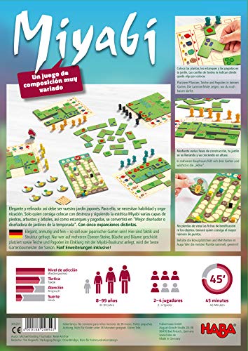 HABA 305251-Miyabi-ESP, colocación táctica para Jugadores a Partir de 8 años, Familiar del exitoso Autor del Juego del Año Michael Kiesling (Habermass 305251)