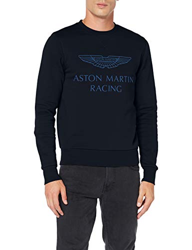 Hackett London Amr Print Crew Jersey, Azul (Navy 595), Medium para Hombre