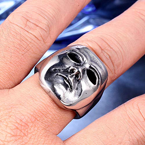 HAMANY Anillo de Acero Inoxidable para Hombres Anillos con Estilo de Ojo Americano dominante