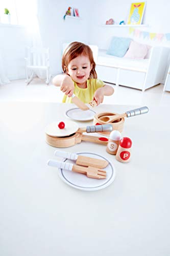 Hape International- Set Completo Utensilios para Cocinitas, Multicolor (E3150)