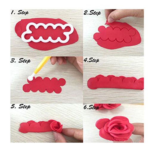 HBlife 3Pcs Cortador de Pasta de Azúcar de Flor Rosa Molde de Suger para Decoración de Torta Herramienta de Hornada DIY Artesanía