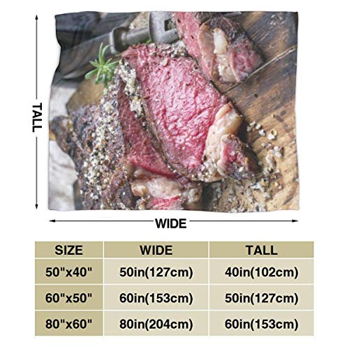 Hdadwy Buffalo Brown American Barbecue Dry Aged Wagyu Tomahawk Steak Board Comida Bebida Beef Red Angus Australian Bbq 50x40 Inch Manta de felpa mullida cálida para cama Sofá Silla Sala de estar Otoño