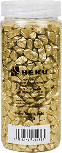 HEKU 30336-24-Piedras Decorativas (750 g, en Caja Reutilizable), dorado,